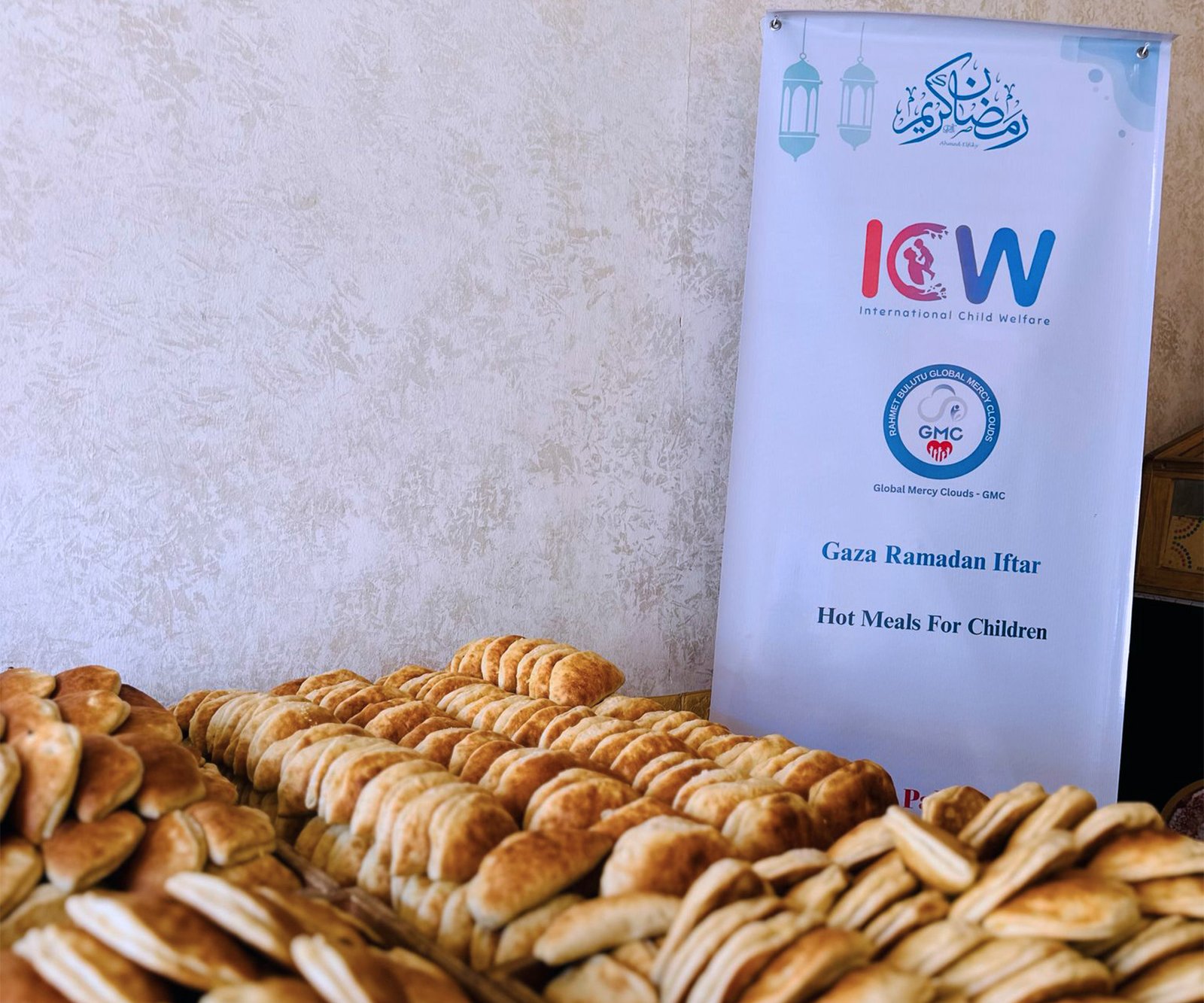 Food Distribution Project in Gaza: Bread and Pastries.
